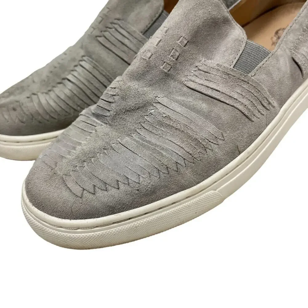 VINCE CAMUTO BEYZA Genuine Leather Gray Woven Suede Flats Loafers Shoes sz 8 M